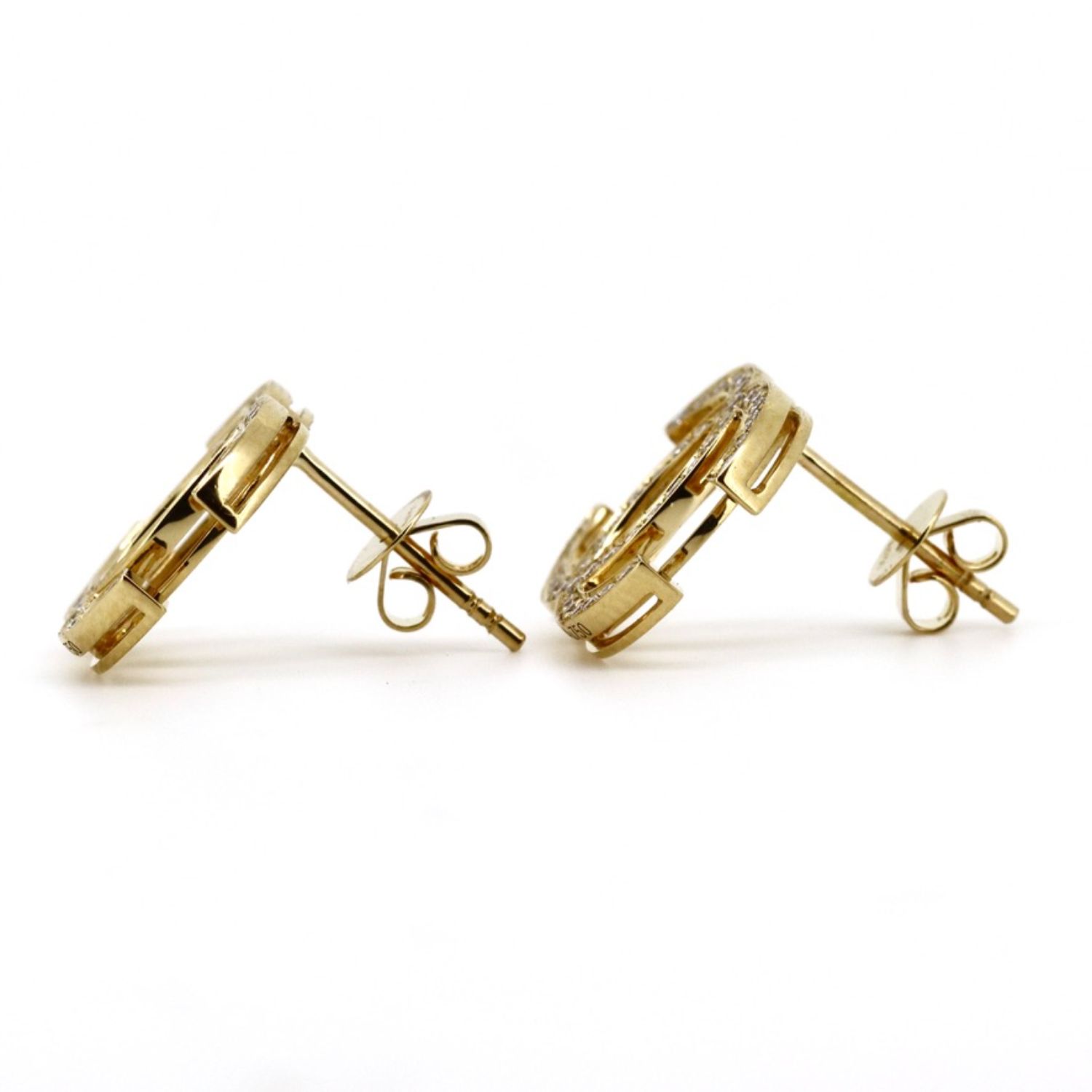 18K Yellow Gold and Diamond, Chanel Inspired Stud Earrings – Diamonds On  Broadbeach